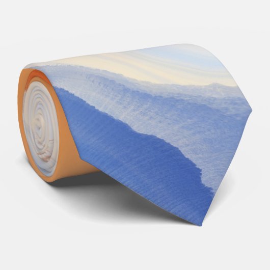 Moody Modern Abstract Orange Blue  Krawatte (Gerollt)