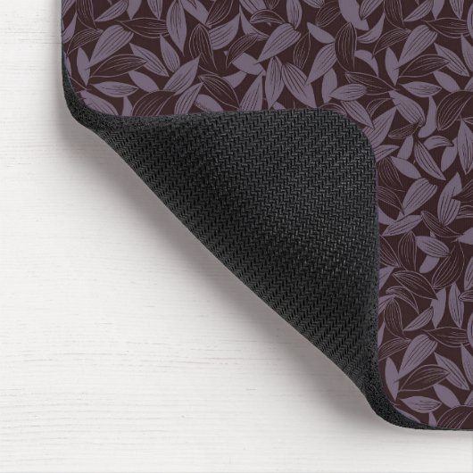 Moody Modern Chic Botanical Leaf Dark Lila Mousepad (Ecke)