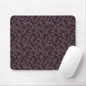 Moody Modern Chic Botanical Leaf Dark Lila Mousepad (Mit Mouse)
