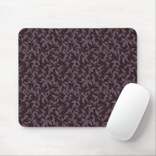 Moody Modern Chic Botanical Leaf Dark Lila Mousepad