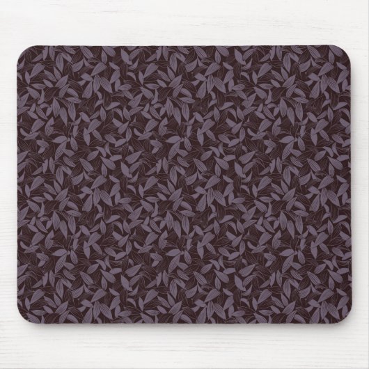 Moody Modern Chic Botanical Leaf Dark Lila Mousepad (Vorne)