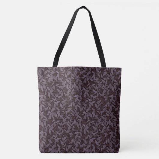 Moody Modern Chic Botanical Leaf Dark Lila Tasche (Vorderseite)