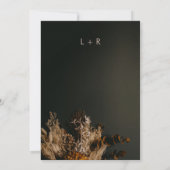 Moody Modern Dark Boho Rustic Floral Wedding Einladung (Rückseite)