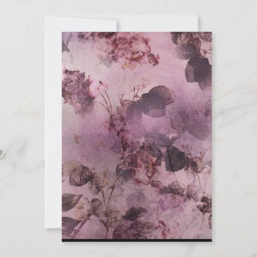 Moody Modern Floral Lila Script Foto Herz Save The Date (Rückseite)