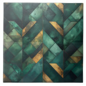 Moody Modern Mosaic Dark Green Gold ID1185 Fliese (Vorderseite)