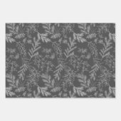 Moody Modern Traditional Black & White Christmas Geschenkpapier Set (Vorderseite 3)