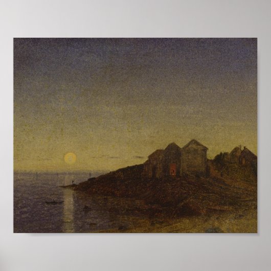 Moody Moonlit Bay Art Poster (Vorne)