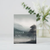 Moody Mountain Dark Aesthetic Woodland Wedding Dankeskarte (Stehend Vorderseite)