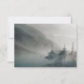 Moody Mountain Dark Aesthetic Woodland Wedding Dankeskarte (Rückseite)