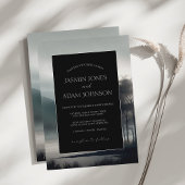 Moody Mountain Dark Aesthetic Woodland Wedding Einladung