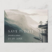 Moody Mountain Dark Aesthetic Woodland Wedding Postkarte (Vorderseite)