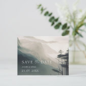 Moody Mountain Dark Aesthetic Woodland Wedding Postkarte (Stehend Vorderseite)