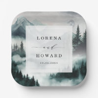 Moody Mountain Moonlit Pine Forest Wedge