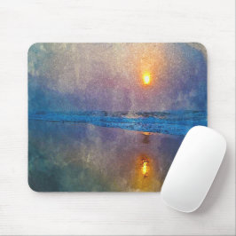 Moody muffiger Sonnenaufgang am Meer Mousepad