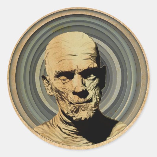 Moody Mummy Runder Aufkleber (Vorderseite)