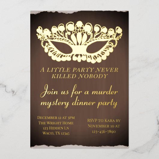 Moody Murder Mystery Dinner Party Folieneinladung (Vorderseite)