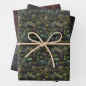 Moody Mushrooms Burgundy und Green Kariert Geschenkpapier Set (Beispiel)