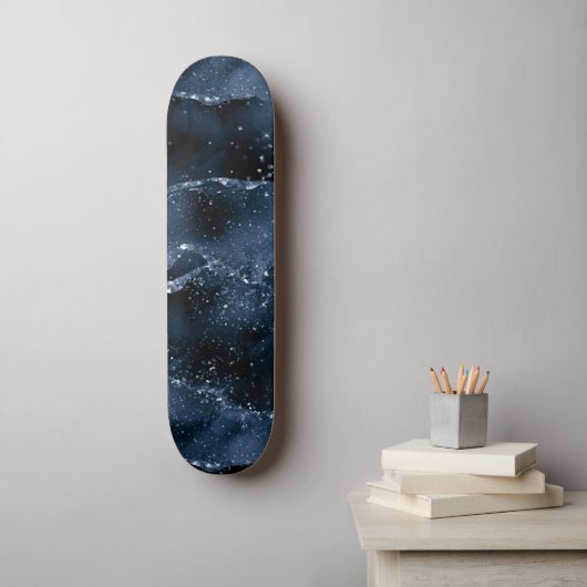 Moody Navy Agate | Dusty Royal Blue Jewel Tone Skateboard (Wandkunst)