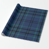 Moody Navy and Teal Dark Tartan Christmas Geschenkpapier (Ungerollt)
