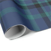 Moody Navy and Teal Dark Tartan Christmas Geschenkpapier (Rolleneckpunkt)