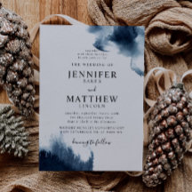 Moody Navy Blue Watercolor Wedding