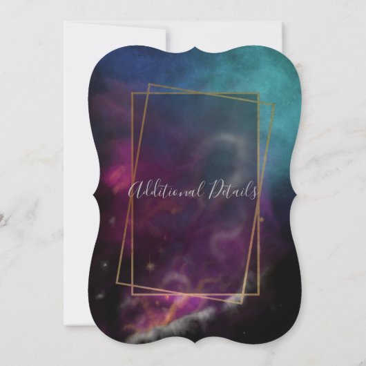 Moody Nebula unter den Sternen Einladung Hochzeit (Rückseite)