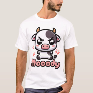 Moody! Niedliche wütende Kuh Puppe Cartoon T-Shirt