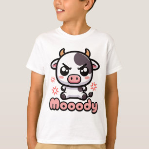 Moody! Niedliche wütende Kuh Puppe Cartoon T-Shirt