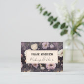 Moody Night Floral Business Card Visitenkarte (Stehend Vorderseite)