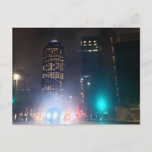 Moody Night Scene, Dallas, Texas Postkarte (Vorderseite)