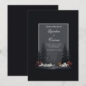 Moody Nordic Forest Wildflower Wedding Einladung (Vorne/Hinten)