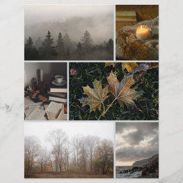 Moody November themed Collage Scrapbooking Paper