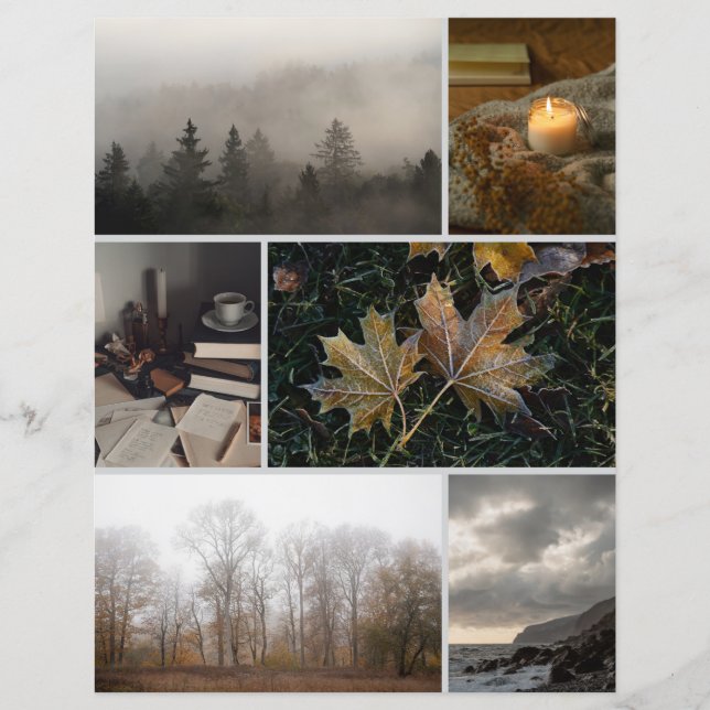 Moody November themed Collage Scrapbooking Paper (Vorderseite)