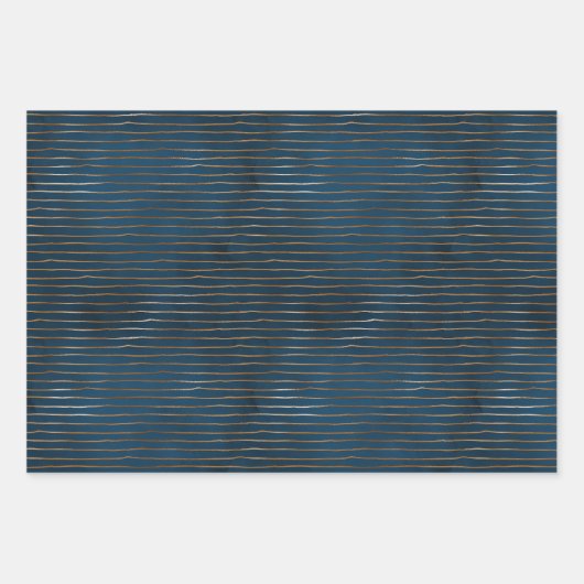 Moody Ocean Galaxy Metalic Gold Lunar Phase Mystic Geschenkpapier Set (Vorderseite 3)