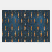 Moody Ocean Galaxy Metalic Gold Lunar Phase Mystic Geschenkpapier Set (Vorderseite)