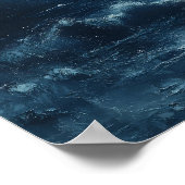 Moody Ocean Moonlight Szene mit Wellen Crashing Poster (Ecke)