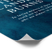 Moody Ocean Watercolor Diese Kerze brennt Hochzeit Poster (Ecke)