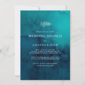 Moody Ocean Watercolor Hochzeitsfeier Einladung (Vorderseite)