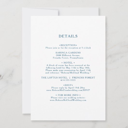 Moody Ocean Watercolor in einer Hochzeit Einladung (Rückseite)