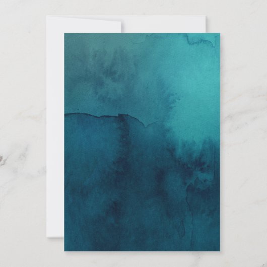 Moody Ocean Watercolor Probe Dinner Einladung (Rückseite)