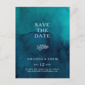 Moody Ocean Watercolor Save the Date Postkarte (Vorderseite)