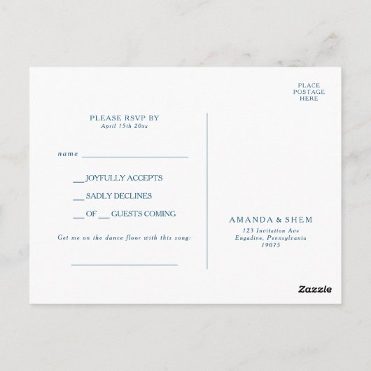 Moody Ocean Watercolor Song Anfrage UAWG Postkarte (Rückseite)