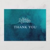 Moody Ocean Watercolor Wedding Danke Postcard Postkarte (Vorderseite)