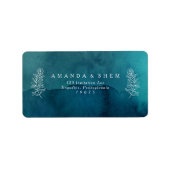 Moody Ocean Watercolor Wedding RSVP Address Label Adressaufkleber (Vorne)
