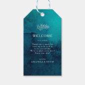 Moody Ocean Watercolor Wedding Willkommensschilder Geschenkanhänger (Vorderseite)