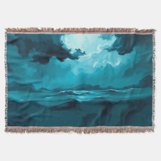 Moody Ocean Waves Under Stormy Sky – Abstract Seas Decke (Vorderseite)