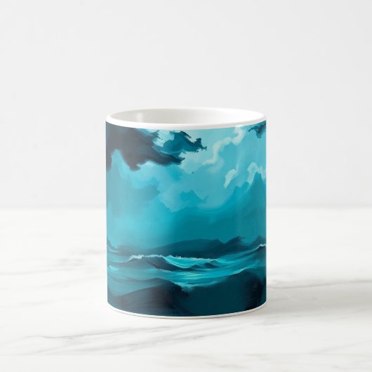 Moody Ocean Waves Under Stormy Sky – Abstract Seas Kaffeetasse (Mittel)