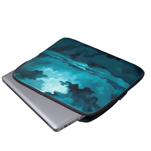 Moody Ocean Waves Under Stormy Sky – Abstract Seas Laptopschutzhülle (Vorne Knopf)
