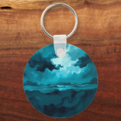 Moody Ocean Waves Under Stormy Sky – Abstract Seas Schlüsselanhänger (Vorderseite)