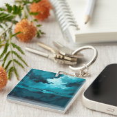 Moody Ocean Waves Under Stormy Sky – Abstract Seas Schlüsselanhänger (Vorderseite rechts)